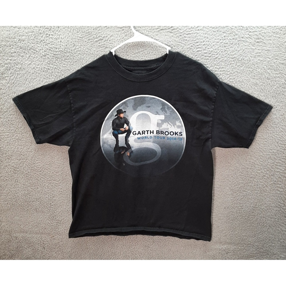 Garth‎ Brooks Shirt Adult Large Black World Tour Country Music Western 90s Y2K